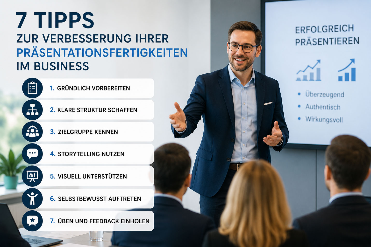 7 Tipps zur Verbesserung Ihrer Präsentationsfertigkeiten im Business